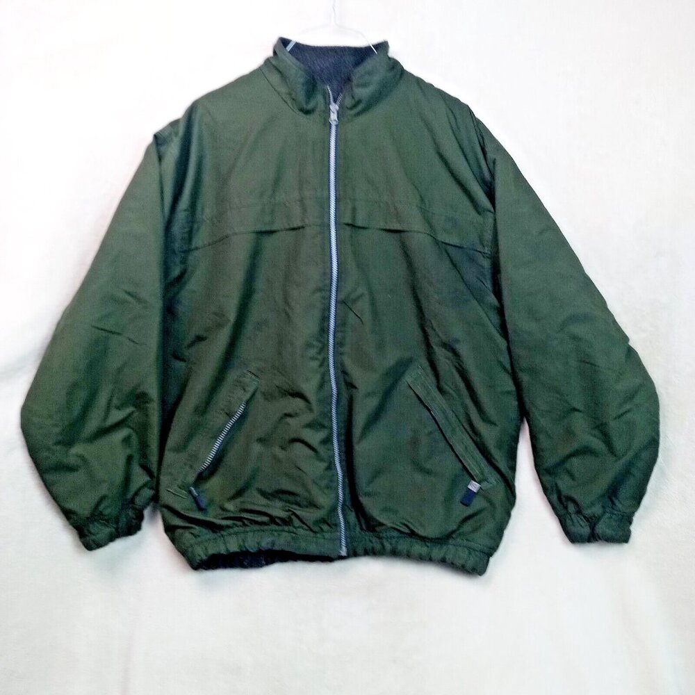 Cherokee Reversible Bomber Jacket Coat Military Green Mens Size Large